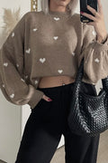 Dotty Hearts Knit | Sand | Strik fra Avery