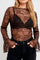 Flared Sleeve Mesh Top | Black | Blonde bluse fra Avery