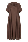 Edie Long Cotton Dress | Dark Brown | Avery – nedsat