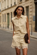 Lila Lace Shorts | Beige