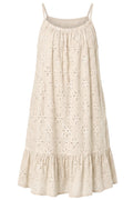 Safira Embroidery Strap Dress | Beige – nedsat