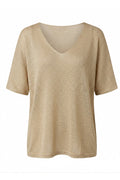 Silver Thread Tee  | Beige | T-shirt fra Atelier C
