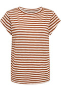 Ulla Stripe Tshirt | Brown White Stripe | T-Shirt fra Liberté – nedsat