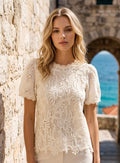 Mila Lace Top | Beige – nedsat