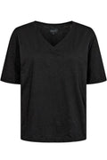 Ulla Ss Vneck Tshirt | Black | T-Shirt fra Liberté – nedsat
