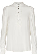 April Shirt | Off White | Bluse med flæse fra Freequent – nedsat