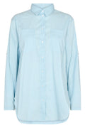 Arleth Flip Stripe Shirt | Clear Sky | Skjorte fra Mos Mosh – nedsat