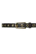 Narrow Belt Studs | Sort | Smalt bælte med guld nitte huller fra Depeche