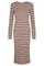 Natalia Ls Dress | Brown Gold Lurex Stripe | Kjole fra Liberté
