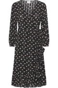 Clarine Wrap Dress Print | Black | Kjole fra American Dreams – nedsat